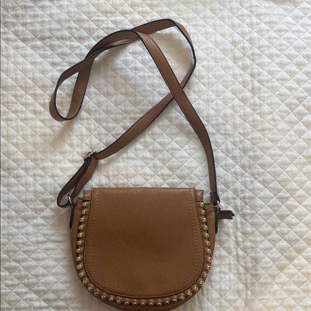 Jessica Simpson Brown Leather Crossbody Bag